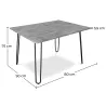 Set Scrivania - Stile Industriale 120cm - Hairpin + Sedia da Pranzo - Stylix image 7