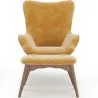 Poltrona con poggiapiedi - Rivestita in velluto - Stile Scandinavo - Huda image 7
