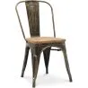 Sedia da pranzo - Design industriale - Acciaio e legno - Nuova edizione - Stylix image 7