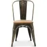 Sedia da pranzo - Design industriale - Acciaio e legno - Nuova edizione - Stylix image 7