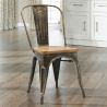 Sedia da pranzo - Design industriale - Acciaio e legno - Nuova edizione - Stylix image 7