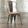 Sedia da pranzo - Design industriale - Acciaio e legno - Nuova edizione - Stylix image 7