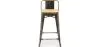 Sgabello da bar con schienale - Design industriale - Legno e acciaio - 60cm - Nuova edizione - Stylix image 7