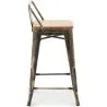 Sgabello da bar con schienale - Design industriale - Legno e acciaio - 60cm - Nuova edizione - Stylix image 7