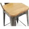 Sgabello da bar con schienale - Design industriale - Legno e acciaio - 60cm - Nuova edizione - Stylix image 7