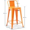 Sgabello da bar con schienale - Design industriale - 60cm - Nuova edizione - Stylix image 7