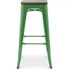 Sgabello da bar - Design industriale - Legno e acciaio - 76 cm - Nuova edizione- Stylix image 7