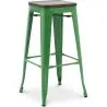 Sgabello da bar - Design industriale - Legno e acciaio - 76 cm - Nuova edizione- Stylix image 7
