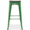 Sgabello da bar - Design industriale - Legno e acciaio - 76 cm - Nuova edizione- Stylix image 7