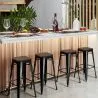 Sgabello da bar - Design industriale - Legno e acciaio - 76 cm - Nuova edizione- Stylix image 7