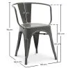 Sedia da pranzo con braccioli - Design industriale - Acciaio - Nuova edizione - Stylix image 7