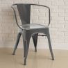 Sedia da pranzo con braccioli - Design industriale - Acciaio - Nuova edizione - Stylix image 7