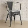 Sedia da pranzo con braccioli - Design industriale - Acciaio - Nuova edizione - Stylix image 7