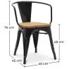 Sedia da pranzo con braccioli - Design industriale - Legno e acciaio - Nuova edizione - Stylix image 7