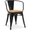 Sedia da pranzo con braccioli - Design industriale - Legno e acciaio - Nuova edizione - Stylix image 7