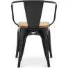 Sedia da pranzo con braccioli - Design industriale - Legno e acciaio - Nuova edizione - Stylix image 7