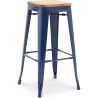 Sgabello da bar - Design industriale - Legno e acciaio - 76cm - Nuova edizione - Stylix image 7