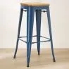 Sgabello da bar - Design industriale - Legno e acciaio - 76cm - Nuova edizione - Stylix image 7