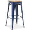 Sgabello da bar - Design industriale - Legno e acciaio - 76cm - Nuova edizione - Stylix image 7