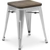 Sgabello da bar di design industriale - Legno e acciaio - 45 cm - Nuova edizione - Stylix image 7