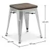 Sgabello da bar di design industriale - Legno e acciaio - 45 cm - Nuova edizione - Stylix image 7