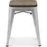 Sgabello da bar di design industriale - Legno e acciaio - 45 cm - Nuova edizione - Stylix image 7