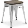 Sgabello da bar di design industriale - Legno e acciaio - 45 cm - Nuova edizione - Stylix image 7