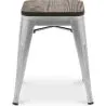Sgabello da bar di design industriale - Legno e acciaio - 45 cm - Nuova edizione - Stylix image 7