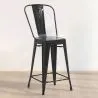 Sgabello da bar con schienale - Design industriale - 60 cm - Nuova edizione - Stylix image 7