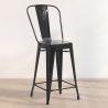 Sgabello da bar con schienale - Design industriale - 60 cm - Nuova edizione - Stylix image 7