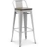 Sgabello da bar - Design industriale - Legno e Acciaio - 76cm - Stylix image 7