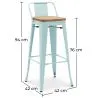 Sgabello da bar con schienale - Design industriale - Legno e acciaio - 76cm - Nuova edizione - Stylix image 7