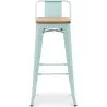 Sgabello da bar con schienale - Design industriale - Legno e acciaio - 76cm - Nuova edizione - Stylix image 7