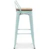 Sgabello da bar con schienale - Design industriale - Legno e acciaio - 76cm - Nuova edizione - Stylix image 7