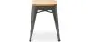Sgabello da bar di design industriale - Legno e acciaio - 45cm - Nuova edizione - Stylix image 7