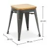 Sgabello da bar di design industriale - Legno e acciaio - 45cm - Nuova edizione - Stylix image 7