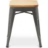 Sgabello da bar di design industriale - Legno e acciaio - 45cm - Nuova edizione - Stylix image 7