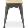 Sgabello da bar di design industriale - Legno e acciaio - 45cm - Nuova edizione - Stylix image 7