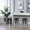 Sgabello da bar di design industriale - Legno e acciaio - 45cm - Nuova edizione - Stylix image 7