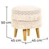 Sgabello Pouf Rotondo - Stile Boho Bali - Debra  image 7