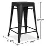 Sgabello da bar - Design industriale - Acciaio opaco - 60cm - Nuova edizione - Stylix image 7