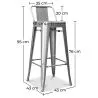 Sgabello da bar con schienale - Design industriale - 76 cm - Nuova edizione - Stylix image 7