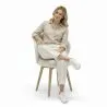 Poltrona imbottita in tessuto bouclé - Sedia da salotto - Yuna image 7