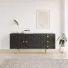 Credenza Vintage Nera - 2 Sportelli - Legno e Acciaio - Huisu image 7