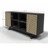 Credenza in Legno Naturale - Stile Vintage - Nero - Edan image 7