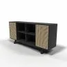Credenza in Legno Naturale - Stile Vintage - Nero - Edan image 7