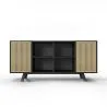 Credenza in Legno Naturale - Stile Vintage - Nero - Edan image 7