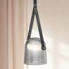 Lampada da soffitto - Lampada a sospensione - Pelle e vetro - Bim image 7