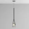 Lampada da soffitto - Lampada a sospensione - Pelle e vetro - Bim image 7
