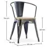 Pack Tavolo da pranzo e 4 sedie da pranzo con braccioli Design industriale - Nuova edizione - Bistrot Stylix image 7
